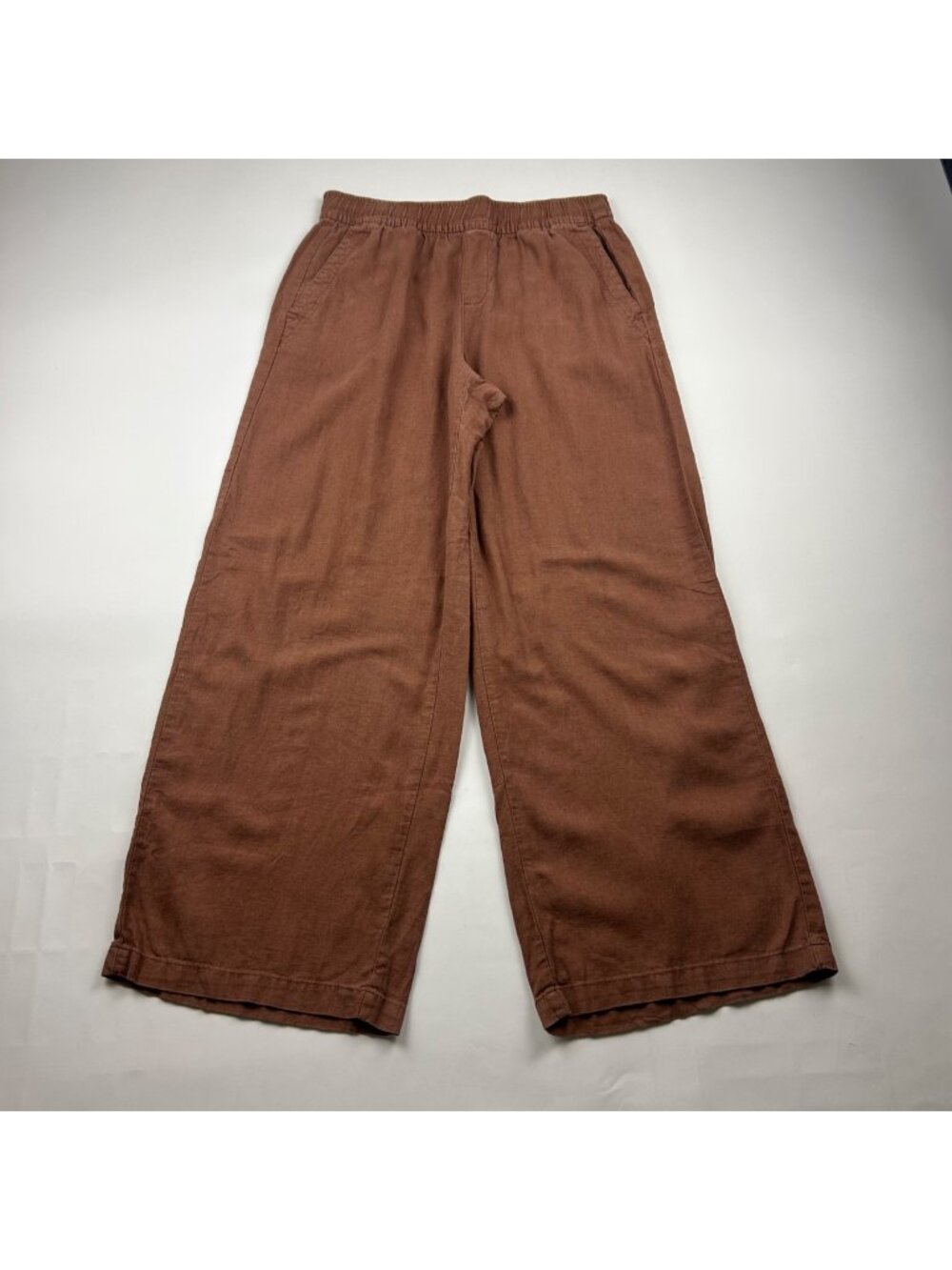 Old Navy Maplewood Brown Linen Blend Wide Leg Pants XS